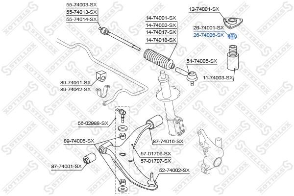 Shock absorber bearing Stellox 26-74006-SX