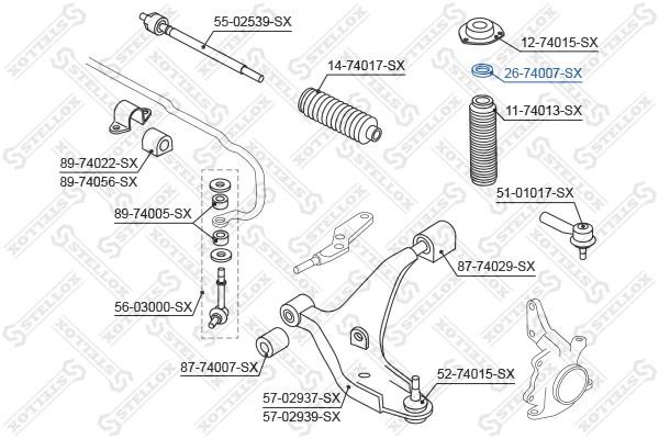Shock absorber bearing Stellox 26-74007-SX