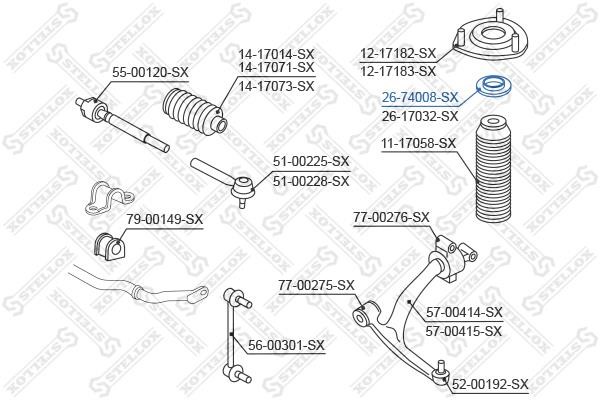 Shock absorber bearing Stellox 26-74008-SX