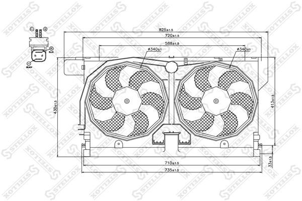 Stellox 29-99279-SX Hub, engine cooling fan wheel 2999279SX