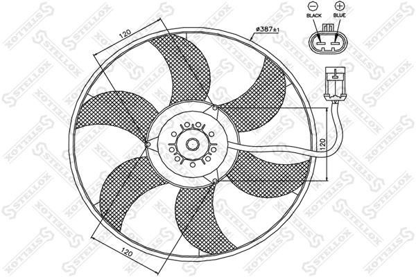 Stellox 29-99308-SX Hub, engine cooling fan wheel 2999308SX