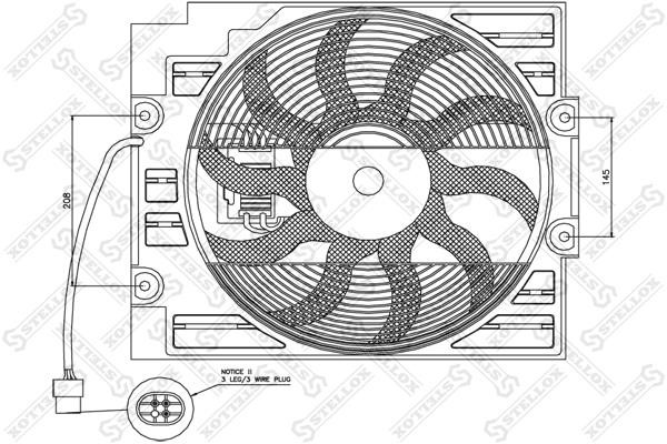 Stellox 29-99332-SX Hub, engine cooling fan wheel 2999332SX