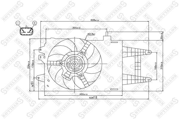 Stellox 29-99354-SX Hub, engine cooling fan wheel 2999354SX