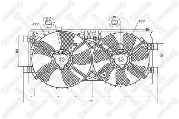 Stellox 29-99380-SX Hub, engine cooling fan wheel 2999380SX