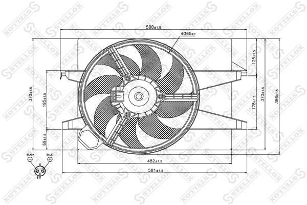 Stellox 29-99403-SX Hub, engine cooling fan wheel 2999403SX