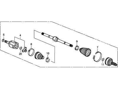Honda 44306-T2A-010 Shaft Assembly, L Drive 44306T2A010 44306T2A010 Honda Shaft Assembly, L Drive