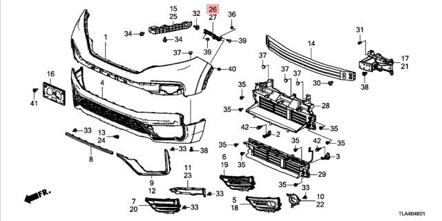 Bumper mount Honda 71193-TME-T01