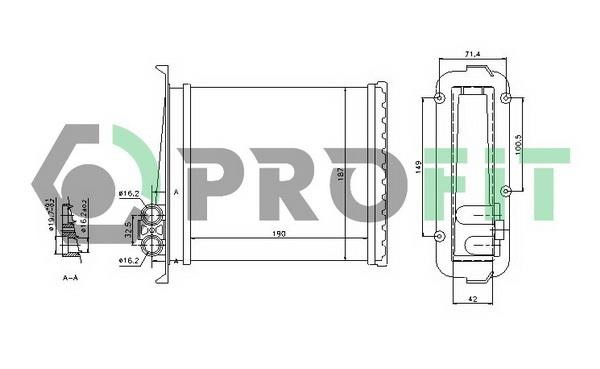 Profit PR 4525A1 Heat exchanger, interior heating PR4525A1