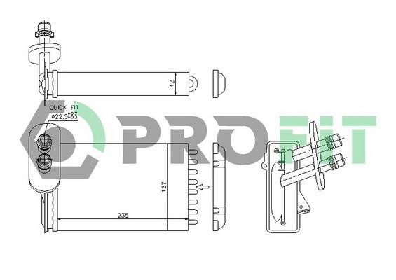 Profit PR 9523N1 Heat exchanger, interior heating PR9523N1