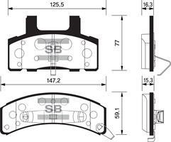 Sangsin SP1261 Front disc brake pads, set SP1261