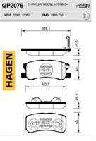 Sangsin GP2076 Rear disc brake pads, set GP2076