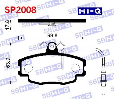 Sangsin SP2008 Front disc brake pads, set SP2008