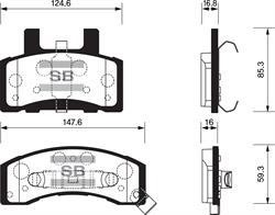 Sangsin SP1288 Front disc brake pads, set SP1288