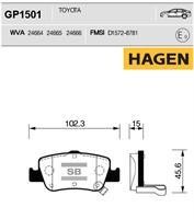 Sangsin GP1501 Rear disc brake pads, set GP1501