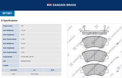Sangsin SP1901 Front disc brake pads, set SP1901