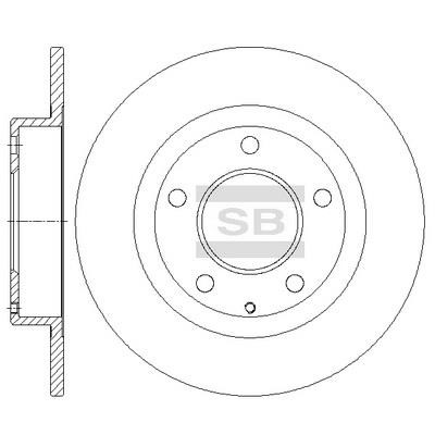 Sangsin SD5301 Rear brake disc, non-ventilated SD5301