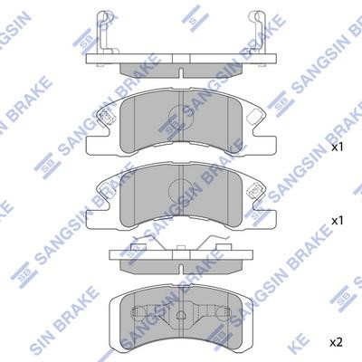 Sangsin SP1611 Front disc brake pads, set SP1611