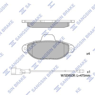 Sangsin SP1807 Front disc brake pads, set SP1807