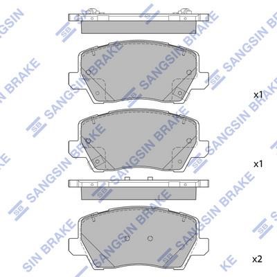SP1983 Sangsin Front disc brake pads, set