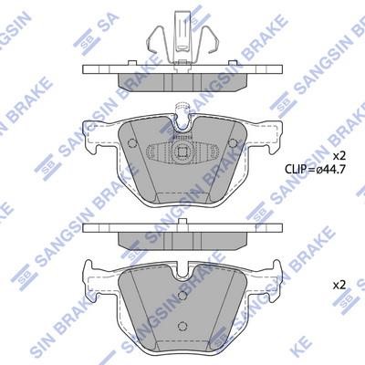 Sangsin SP1696 Rear disc brake pads, set SP1696