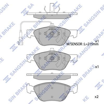 Sangsin SP2294A Front disc brake pads, set SP2294A