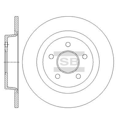 Sangsin SD5309 Rear brake disc, non-ventilated SD5309