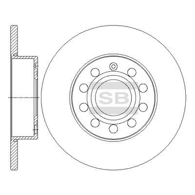 Sangsin SD5407 Rear brake disc, non-ventilated SD5407