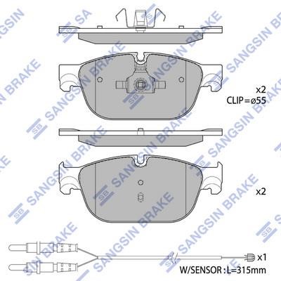 Sangsin SP1828 Front disc brake pads, set SP1828