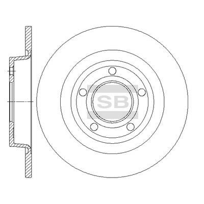 Sangsin SD4427 Rear brake disc, non-ventilated SD4427