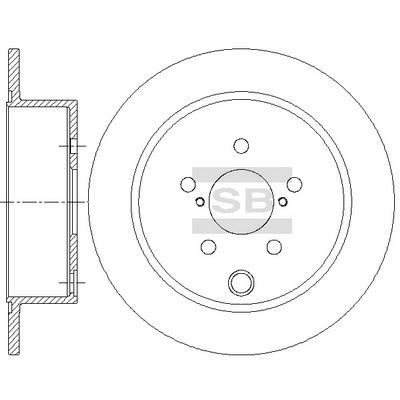Sangsin SD4708 Rear brake disc, non-ventilated SD4708