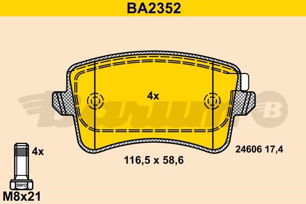 Barum BA2352 Brake Pad Set, disc brake BA2352