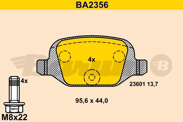 Barum BA2356 Brake Pad Set, disc brake BA2356