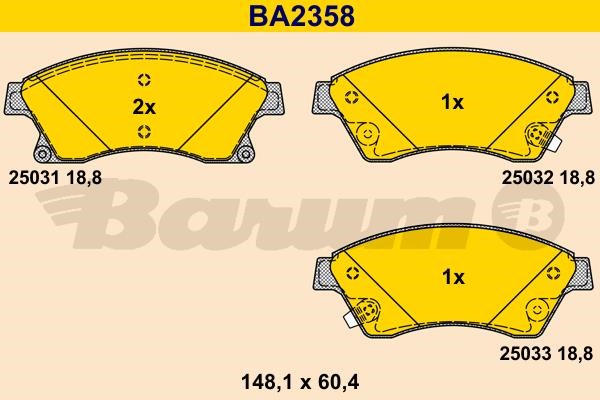 Barum BA2358 Brake Pad Set, disc brake BA2358