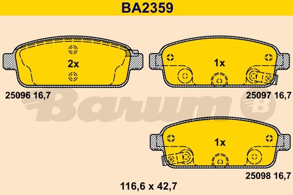Barum BA2359 Brake Pad Set, disc brake BA2359
