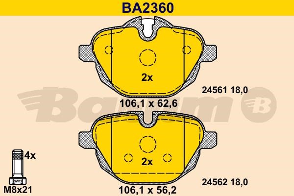 Barum BA2360 Brake Pad Set, disc brake BA2360
