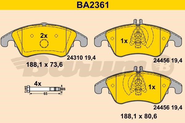 Barum BA2361 Brake Pad Set, disc brake BA2361
