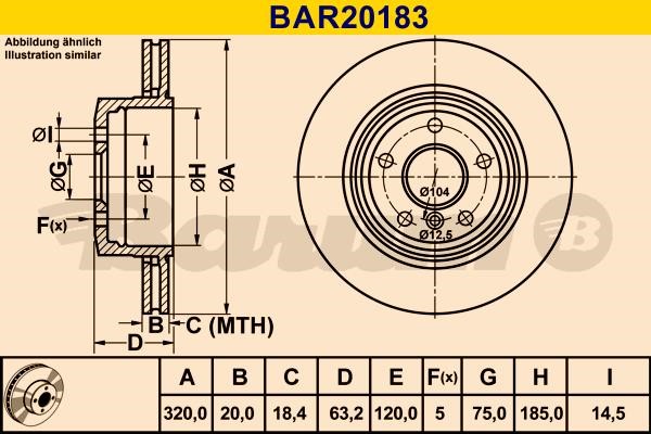 Barum BAR20183 Rear ventilated brake disc BAR20183