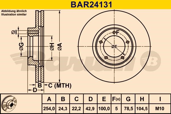Barum BAR24131 Ventilated disc brake, 1 pcs. BAR24131