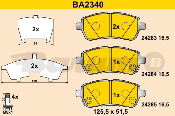 Barum BA2340 Brake Pad Set, disc brake BA2340