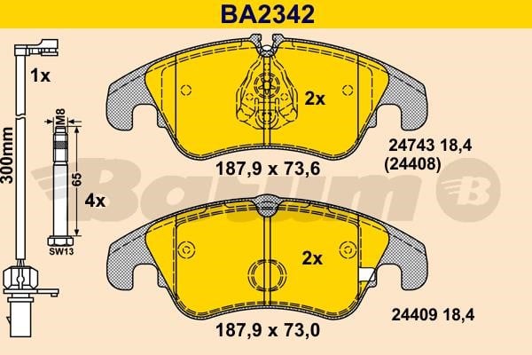 Barum BA2342 Brake Pad Set, disc brake BA2342
