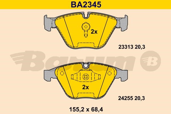 Barum BA2345 Brake Pad Set, disc brake BA2345