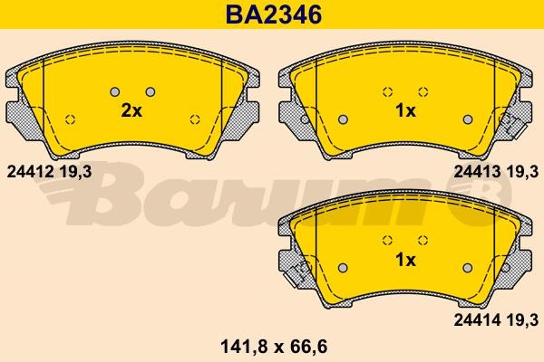 Barum BA2346 Brake Pad Set, disc brake BA2346