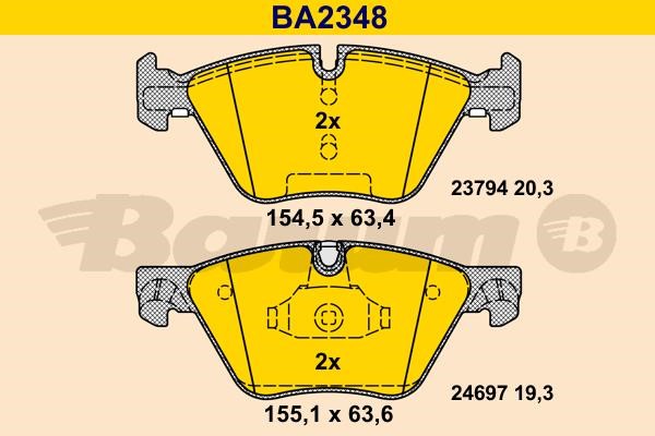 Barum BA2348 Brake Pad Set, disc brake BA2348