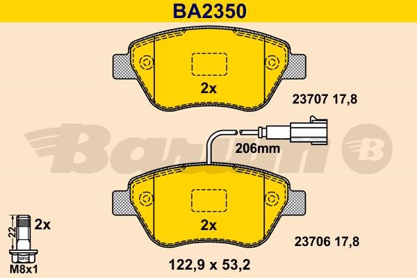 Barum BA2350 Brake Pad Set, disc brake BA2350