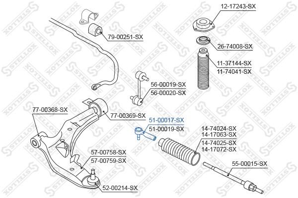 Stellox 51-00017-SX Tie rod end left 5100017SX