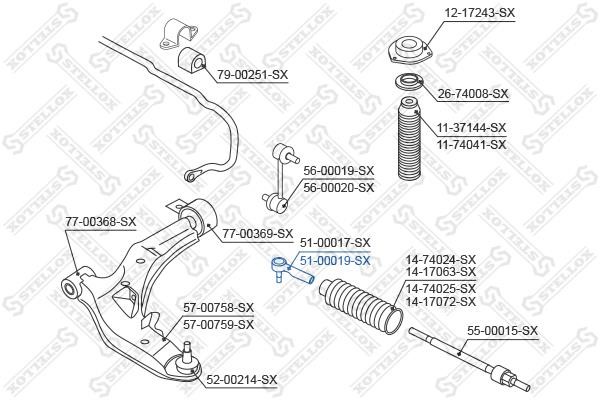 Stellox 51-00019-SX Tie rod end right 5100019SX
