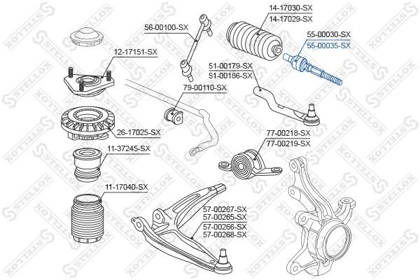 Stellox 55-00035-SX Inner Tie Rod 5500035SX