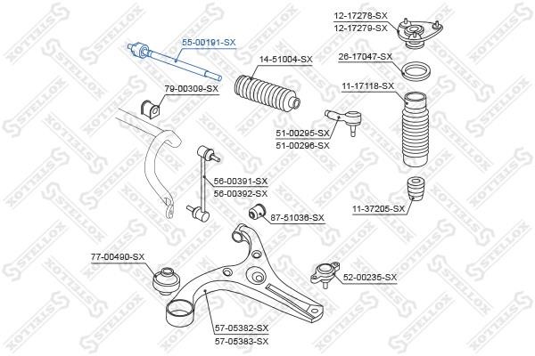 Stellox 55-00191-SX Inner Tie Rod 5500191SX