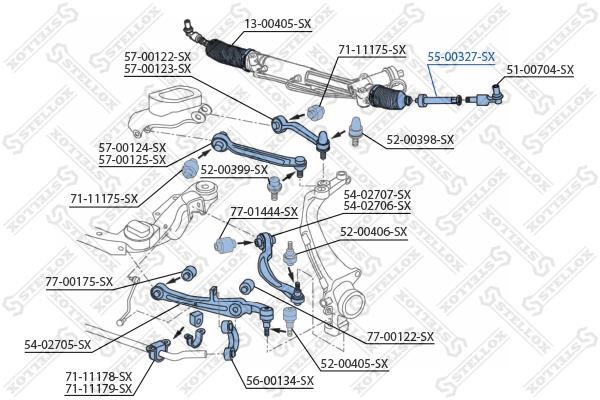 Stellox 55-00327-SX Inner Tie Rod 5500327SX