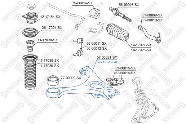 Stellox 57-00020-SX Suspension arm front right 5700020SX